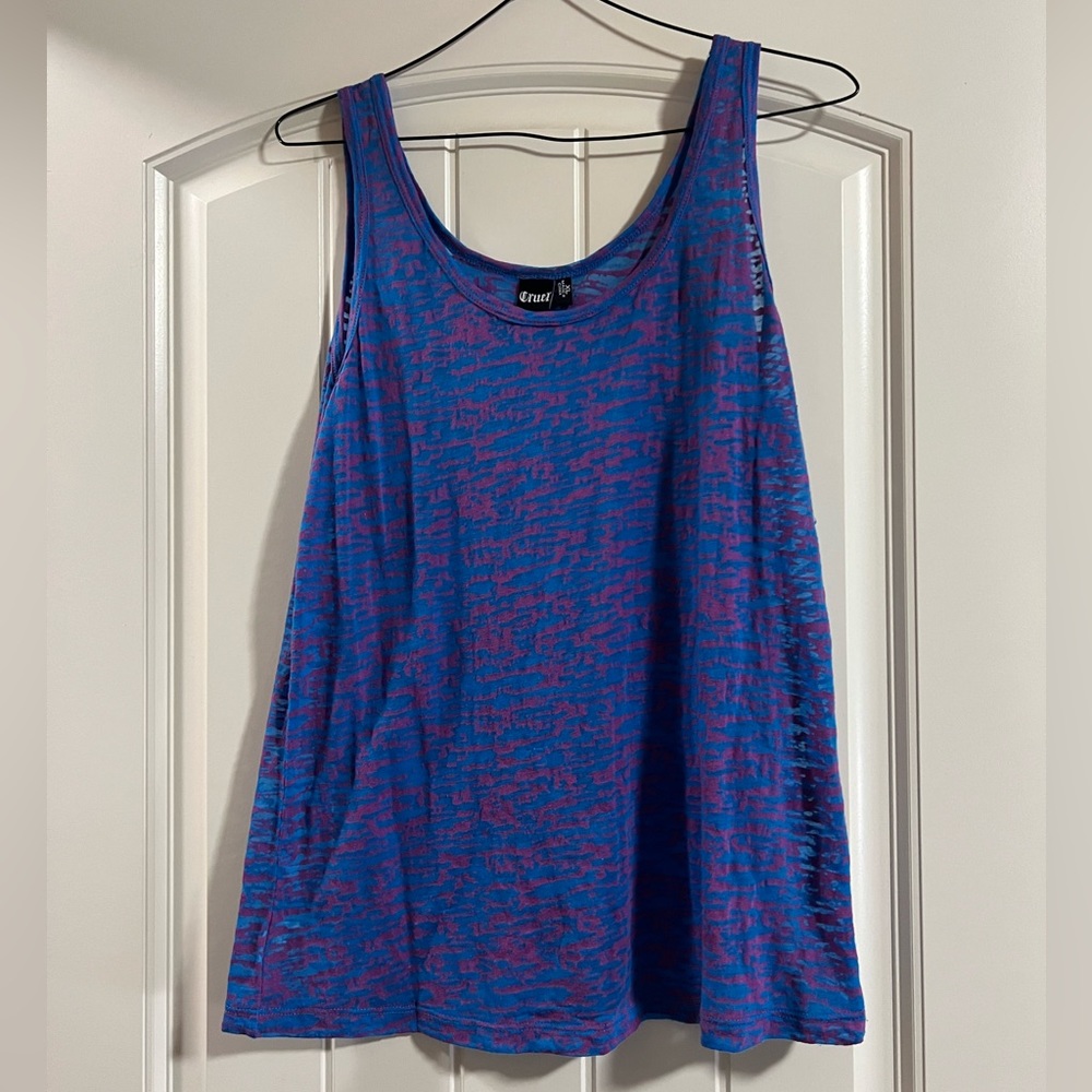 Cruel XL blue and purple tank top